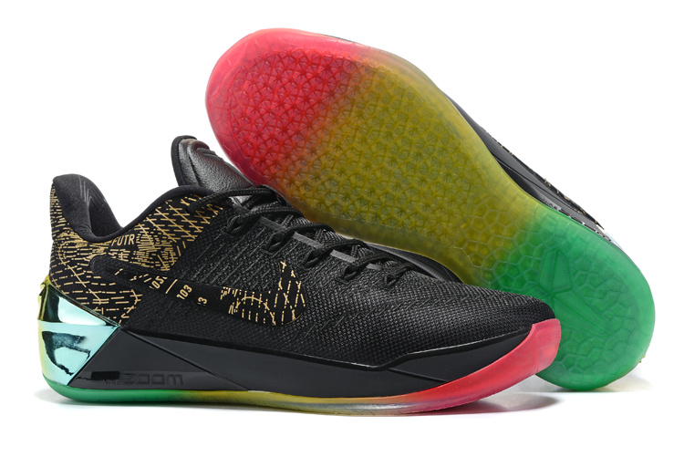 Nike Kobe 12 Black Gold Rainbow Sole Shoes