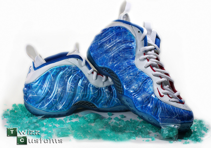 Classic Nike Air Foamposite One Blue White Grey Shoes