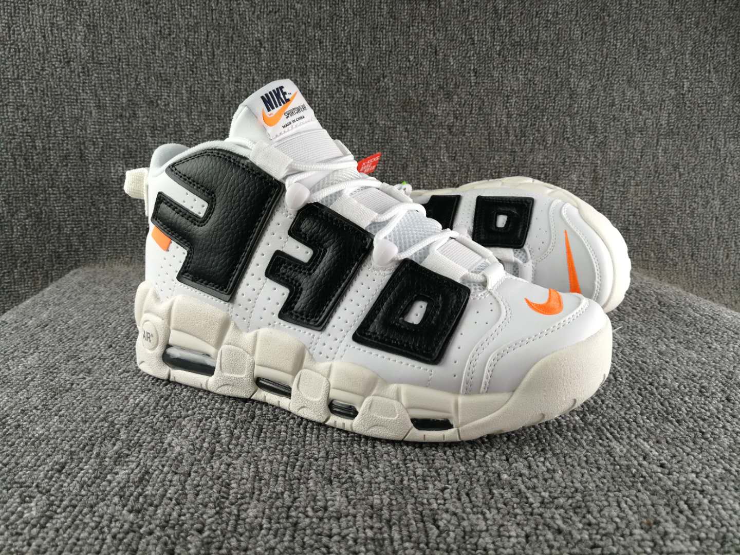 Off White Nike Air Uptempo White Black Shoes