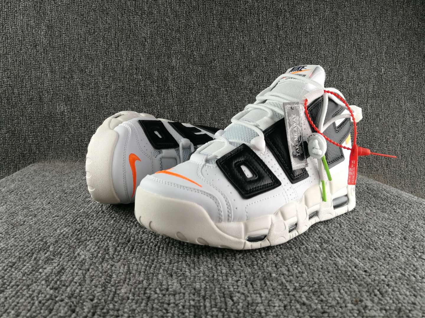 Off White Nike Air Uptempo White Black Shoes