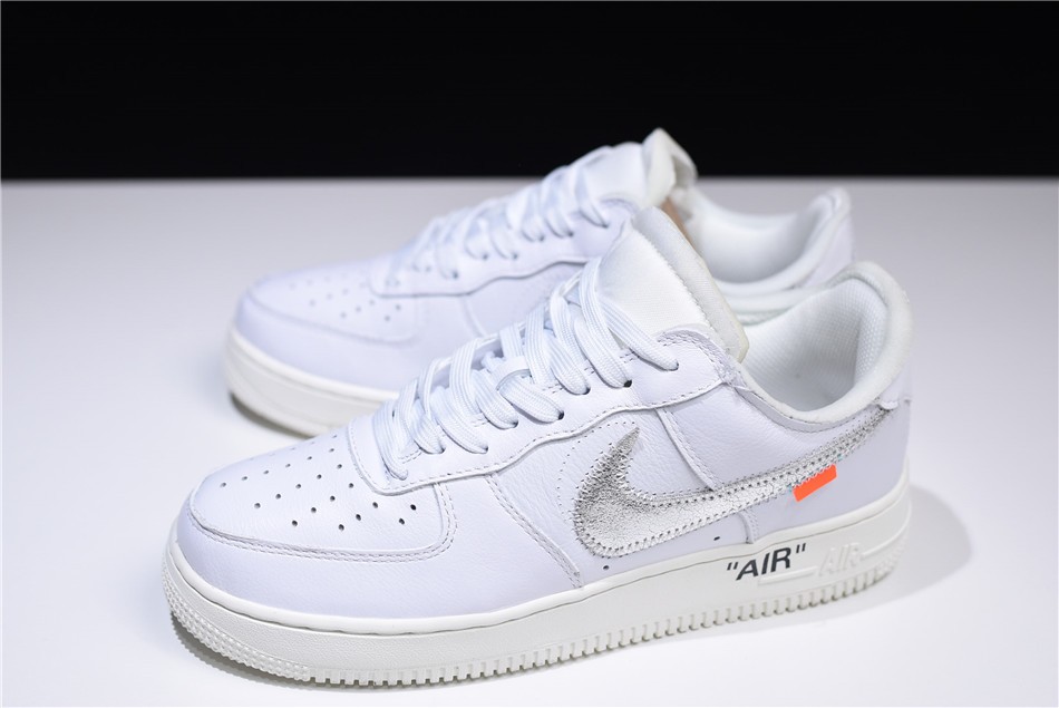 Off White x Nike Air Force 1 Low ComplexCon White Metallic Silver Sai