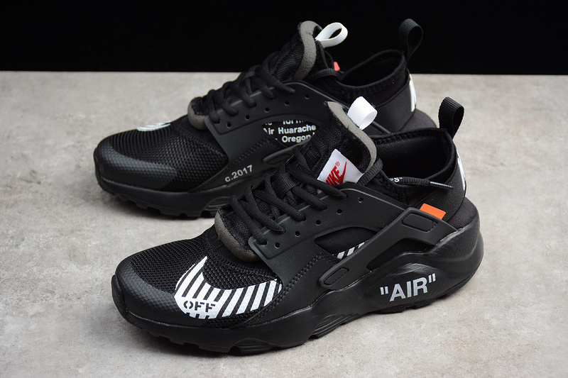 Off White x Nike Air Huarache Ultra Black White Mens Running Shoes