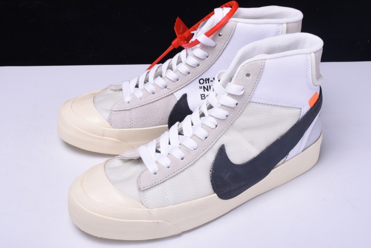 Off White x Nike Blazer Mid Virgil Abloh The Ten White Black Muslin - Click Image to Close