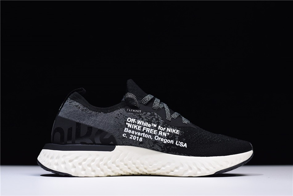 Off White x Nike Epic React Flyknit Black White
