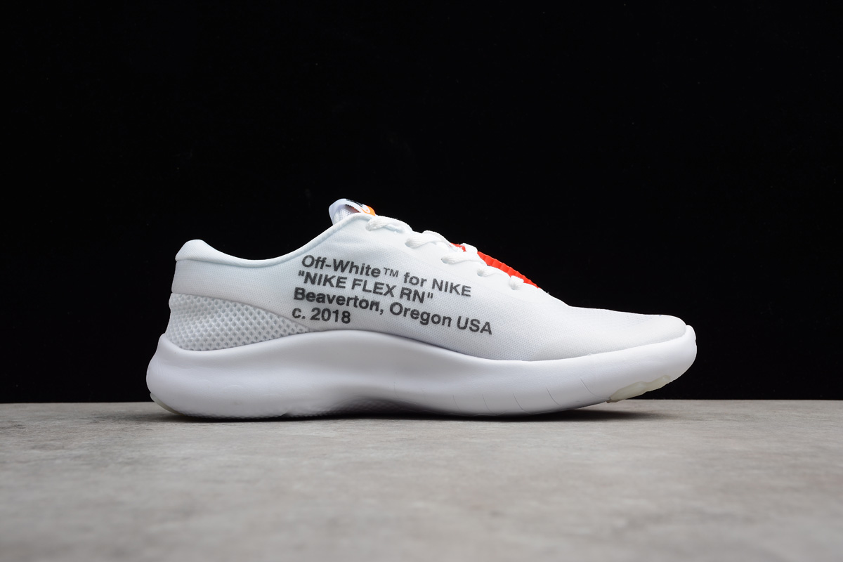 Off White x Nike Flex Experience RN 7 White Black AJ9089 100 Running Shoes