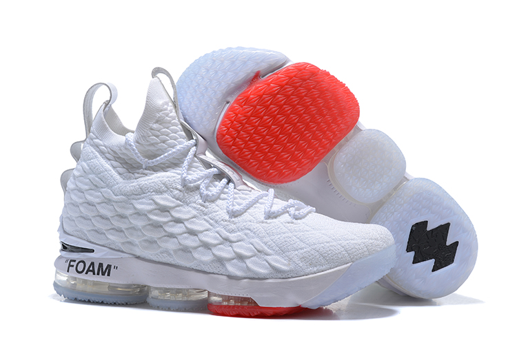 Off White x Nike LeBron 15 White Mens Basketball Shoes