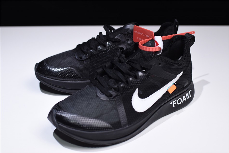 Off White x Nike Zoom Fly Black Mens Running Shoes