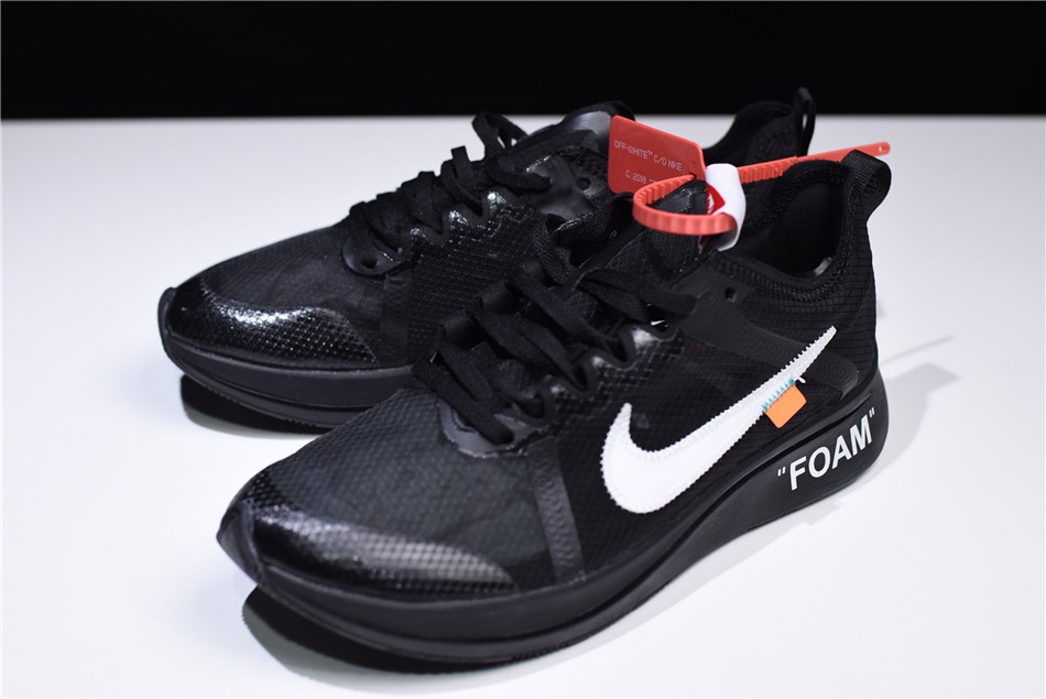 Off White x Nike Zoom Fly Black Mens Running Shoes - Click Image to Close