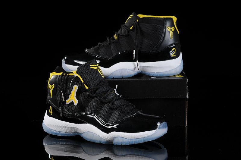 jordans 11 black and yellow