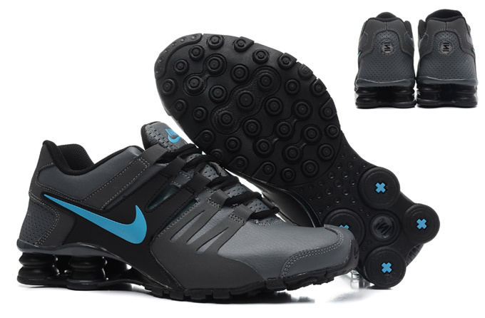 Real Men Nike Shox Current Black Blue - Click Image to Close