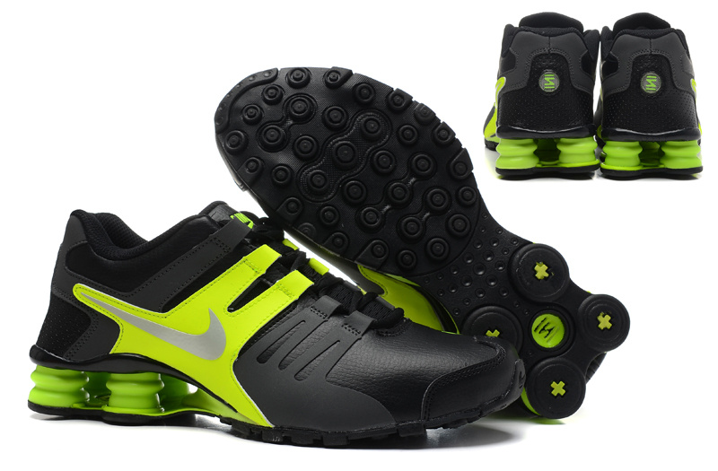 Real Men Nike Shox Current Black Fluorscent Green