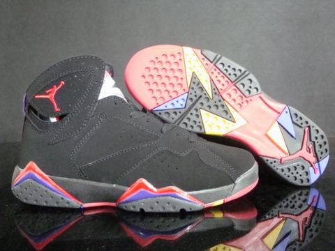 Real Nike Jordan 7 Retro Black Red Purple Shoes