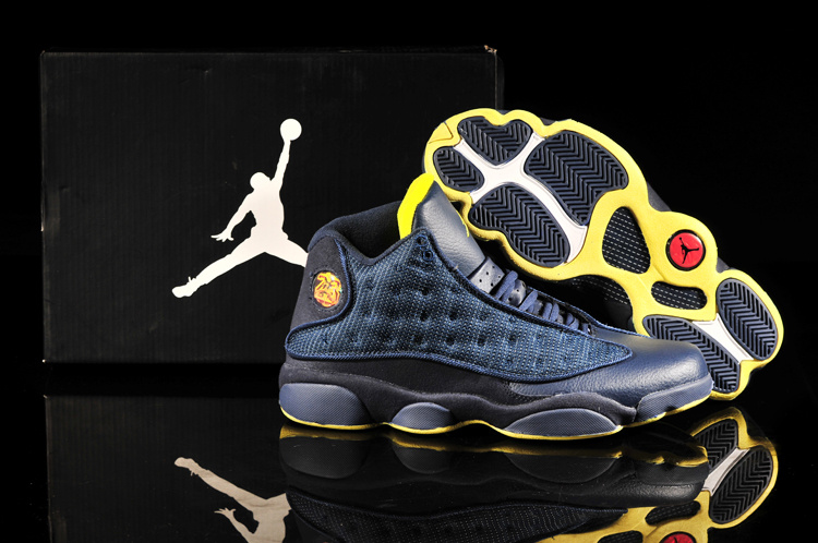 Retro Jordan 13 Blue Yellow Shoes