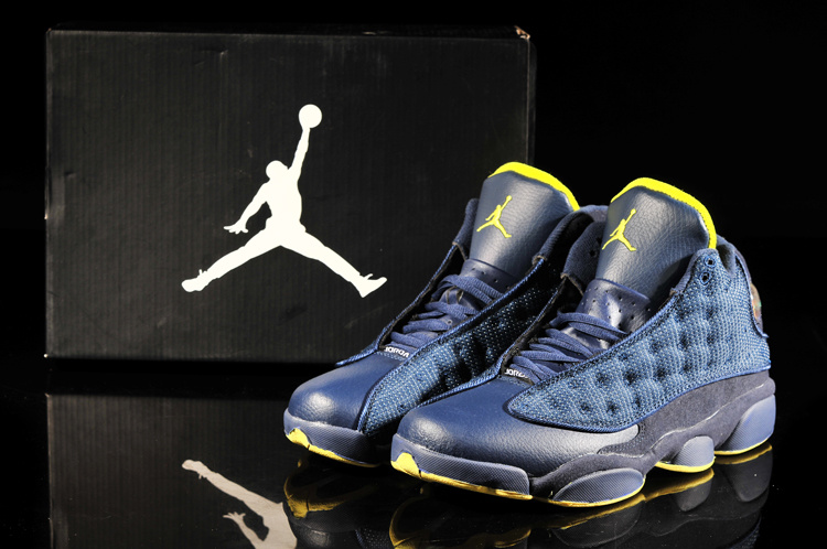 Retro Jordan 13 Blue Yellow Shoes