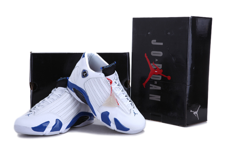 Retro Jordan 14 Chalcedony Edition White Blue Shoes