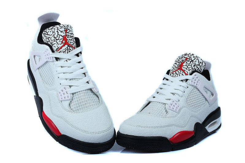 Retro Jordan 4 Temporal Rift by Color White Black Red Shoes