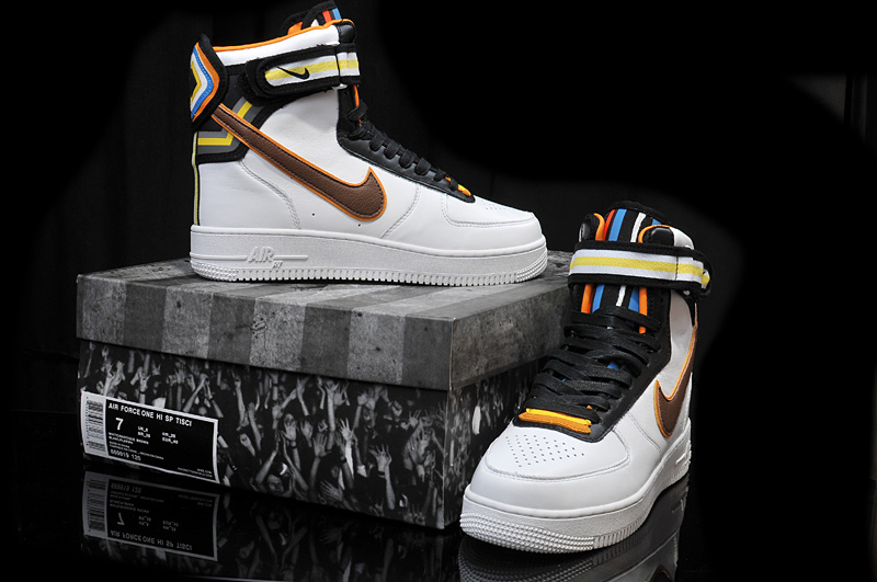 Riccardo Tisci Nike R.T. Air Force 1 White Black Yellow Shoes - Click Image to Close