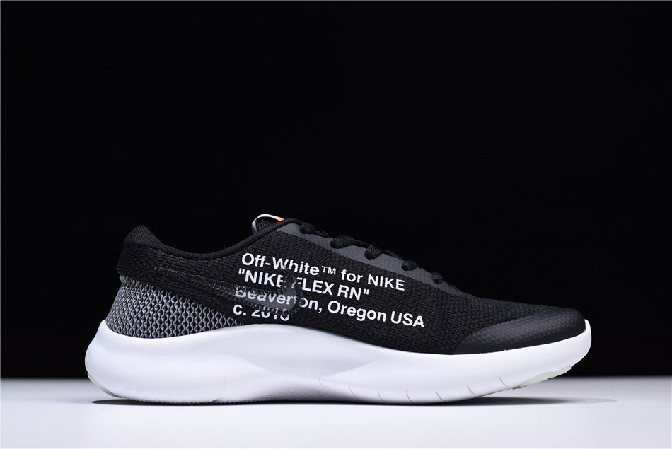 Virgil Abloh Off White x Nike Flex Experience RN 7 Black White Running Shoes