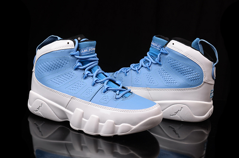 Women's Nike Air Jordan 9 Blue Silver Shoes