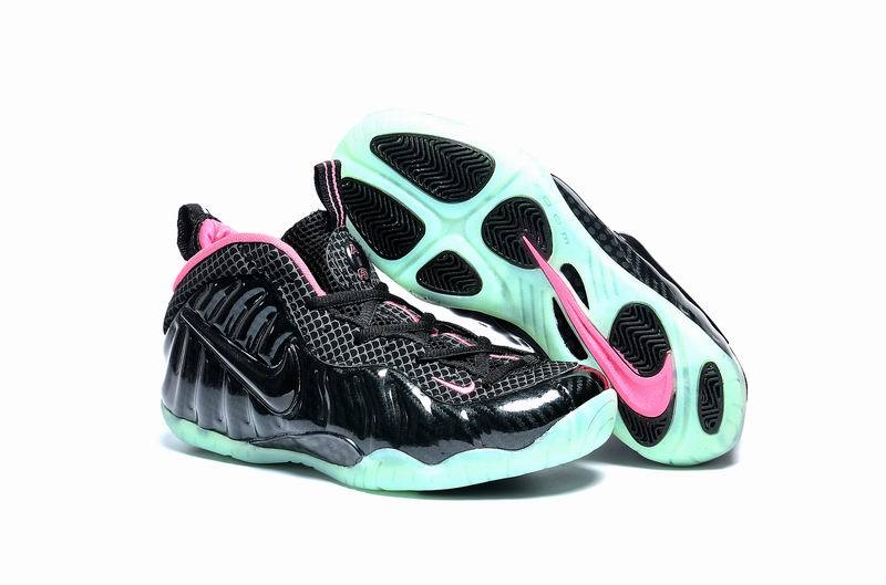 Women Nike Air Foamposite One Black Green Pink Shoes