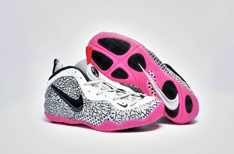 Women Nike Air Foamposite One White Grey Pink Shoes