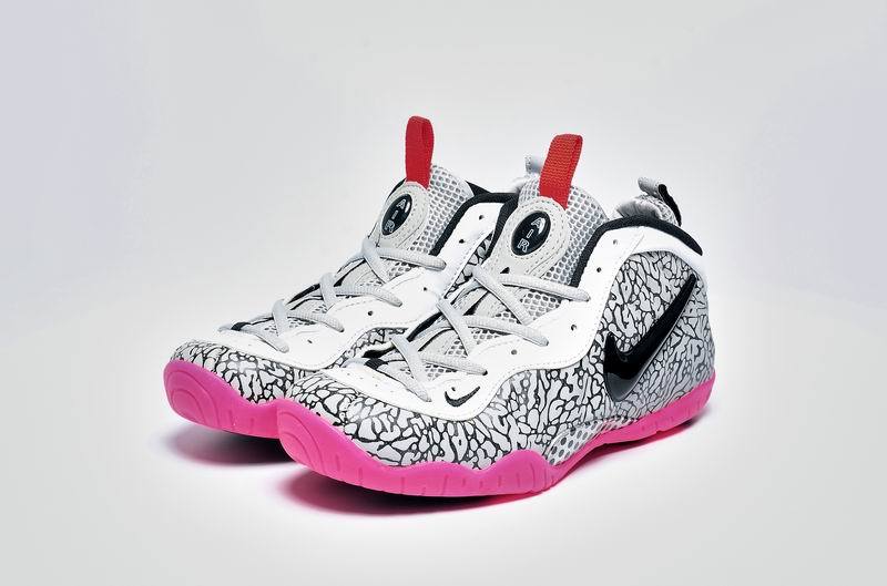 Women Nike Air Foamposite One White Grey Pink Shoes