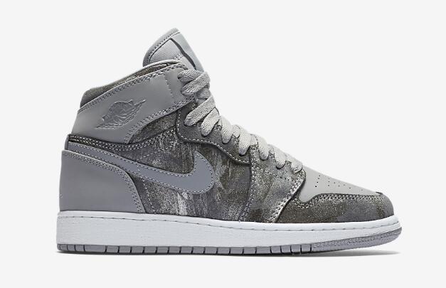 Women Nike Air Jordan 1 High All Star Wolf Grey Metallic Silver White Shoes