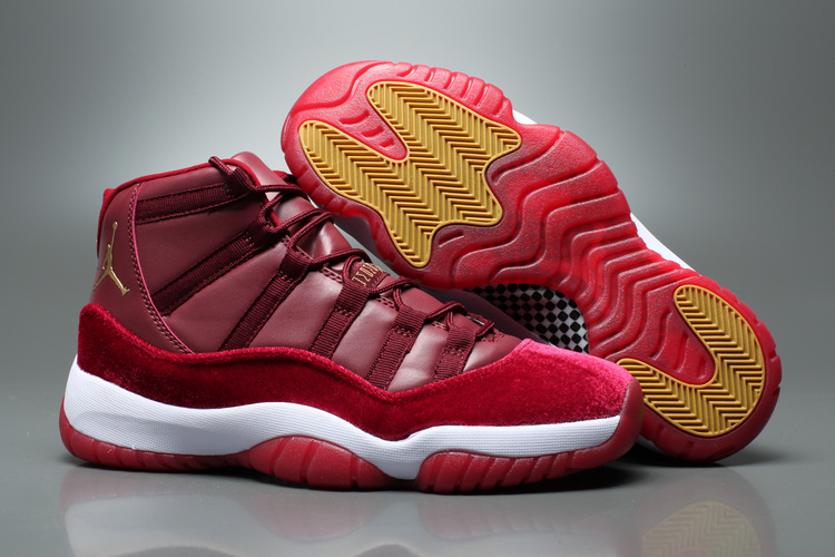 Women Nike Air Jordan 11 GS Velvet Heiress Night Maroon Shoes