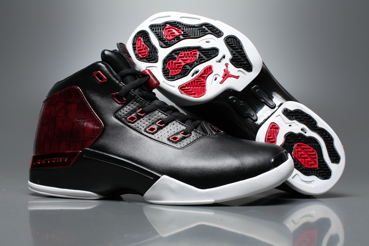 Women Nike Air Jordan 17 Bulls Black Gym Red White Shoes
