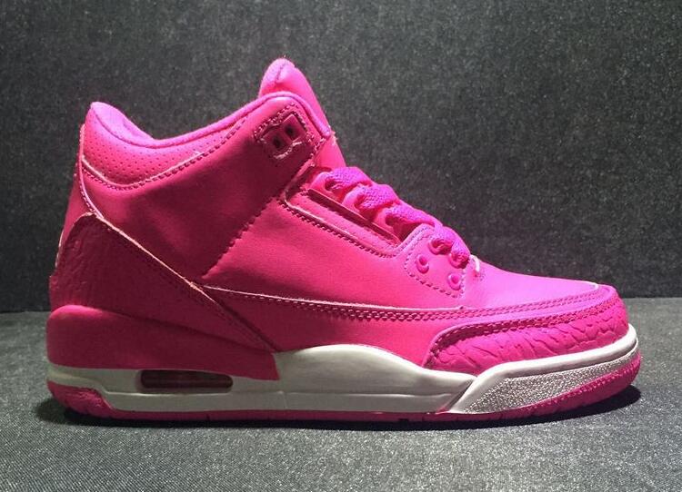 Women Nike Air Jordan 3 GS Vivid Pink Shoes