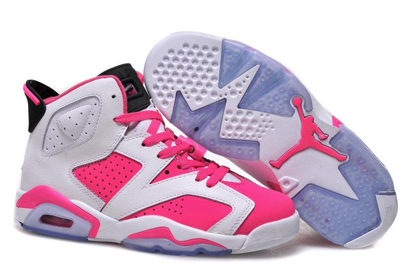 Women Nike Air Jordan 6 GS White Pink Shoes