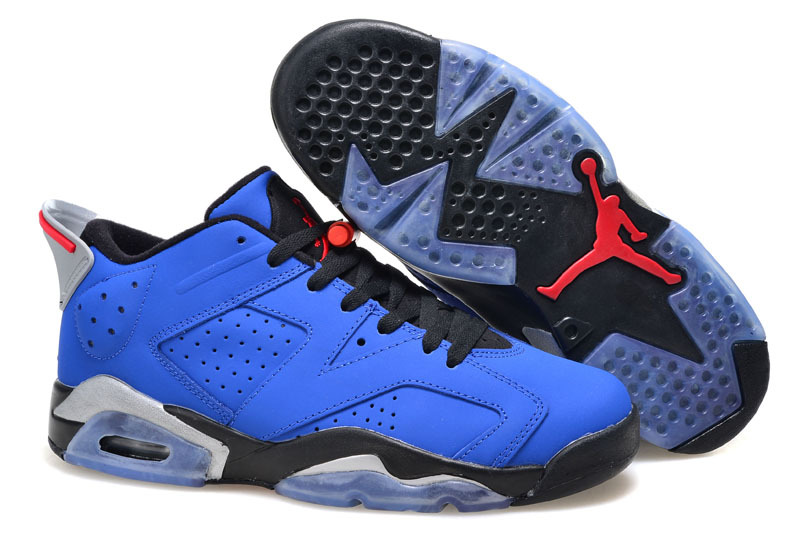 Women Nike Air Jordan 6 Low GS Eminem Blue Black Grey Shoes
