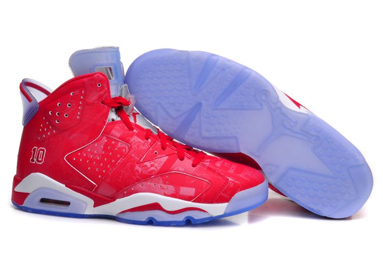 Women Nike Air Jordan 6 Retro Slam Dunk Varsity Red White Shoes