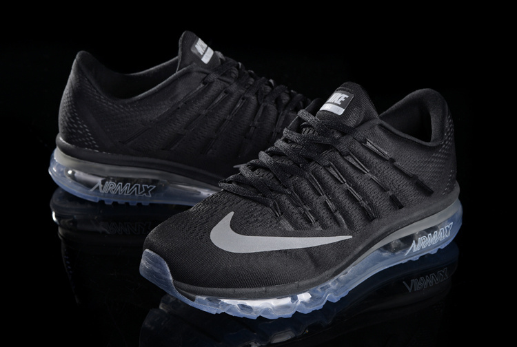 Women Nike Air Max 2017 All Black Blue Sole Shoes