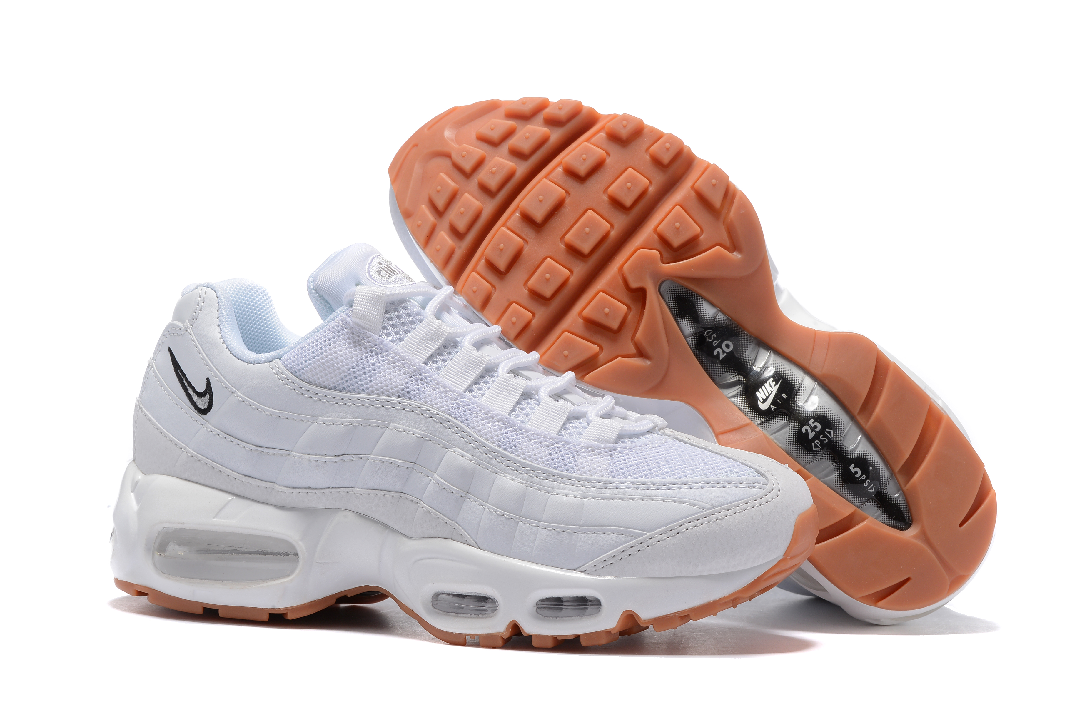 Women Nike Air Max 95 All White Gum Shoes