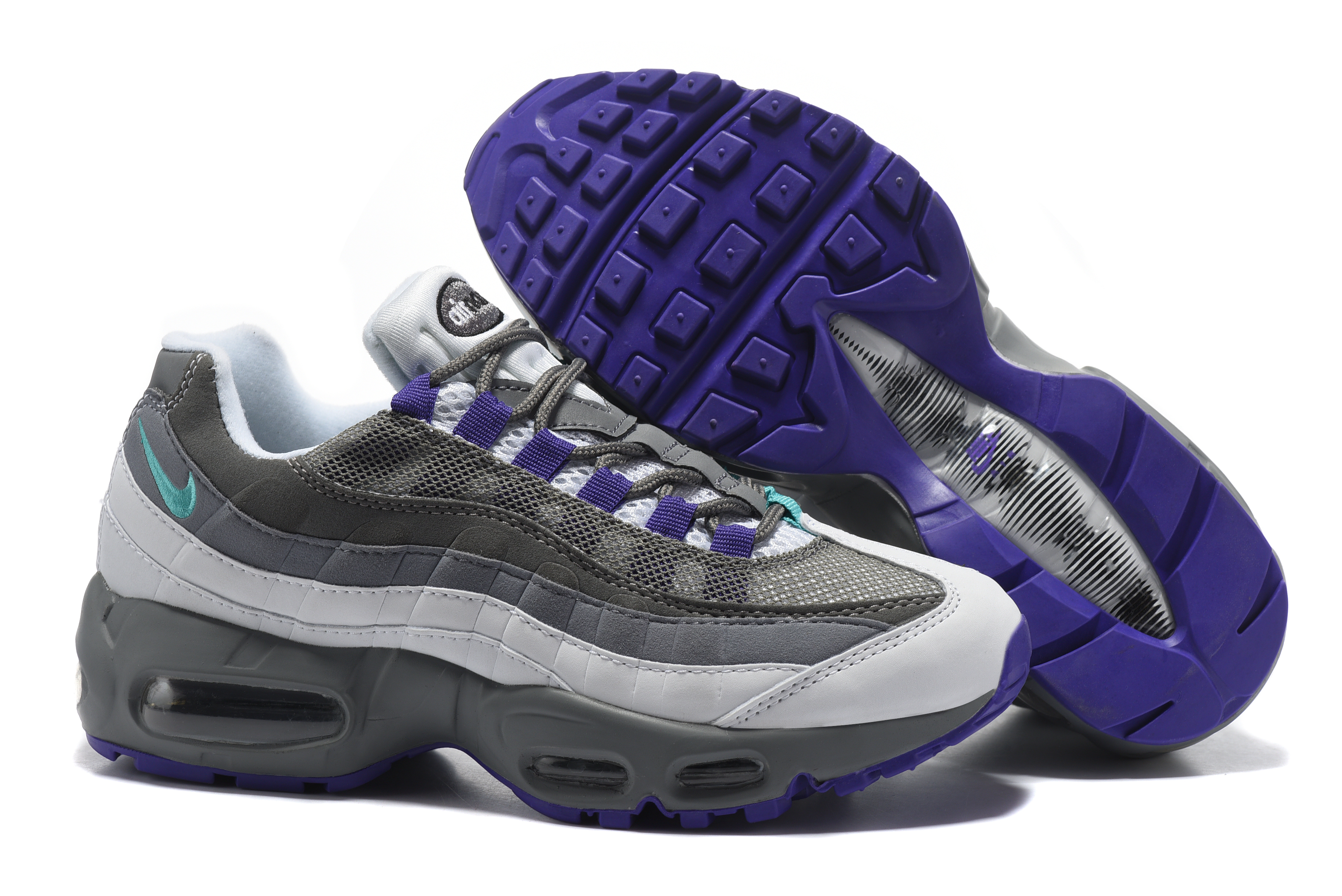 Women Nike Air Max 95 Grey Purple Shoes - Click Image to Close