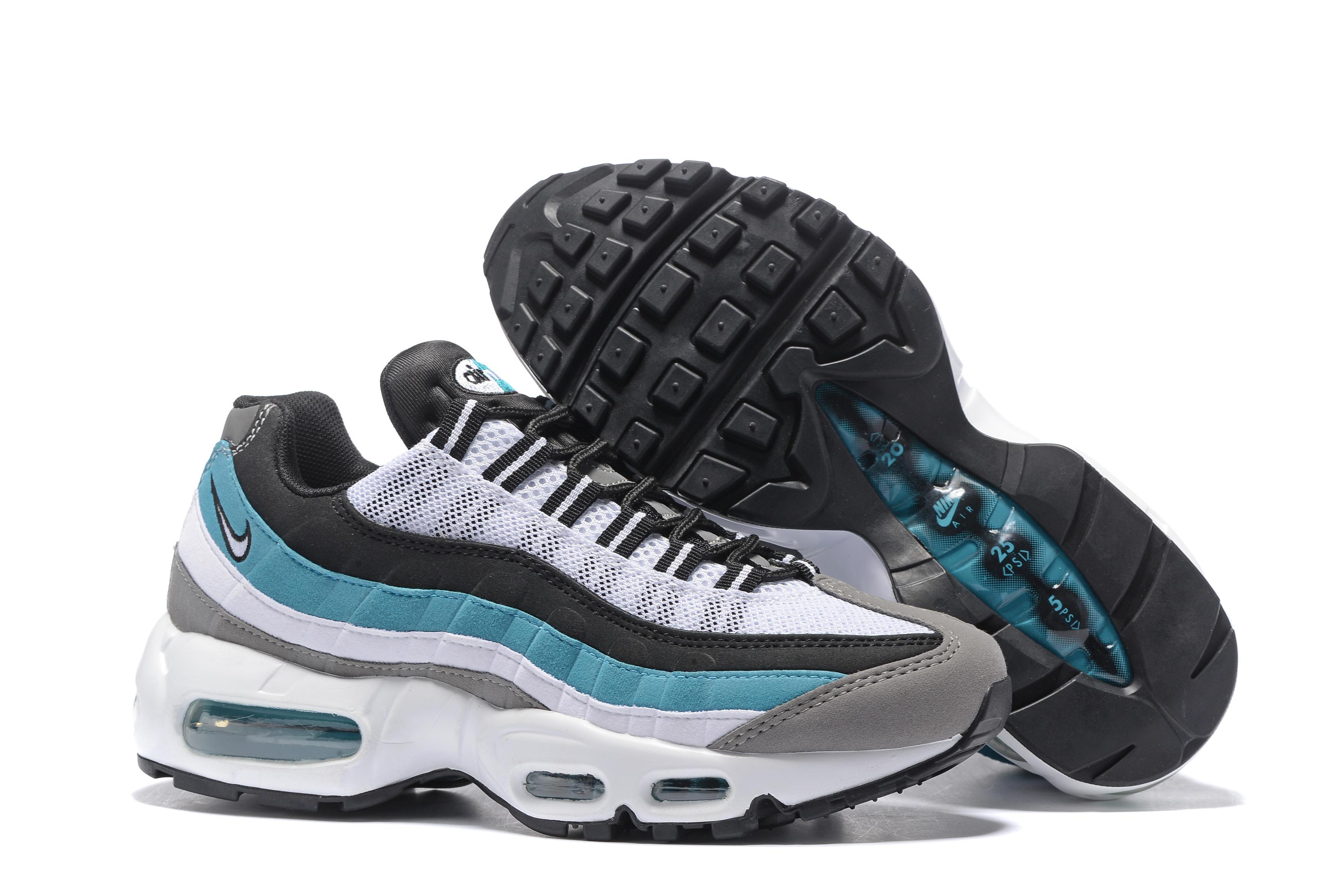 Women Nike Air Max 95 White Black Jade Shoes