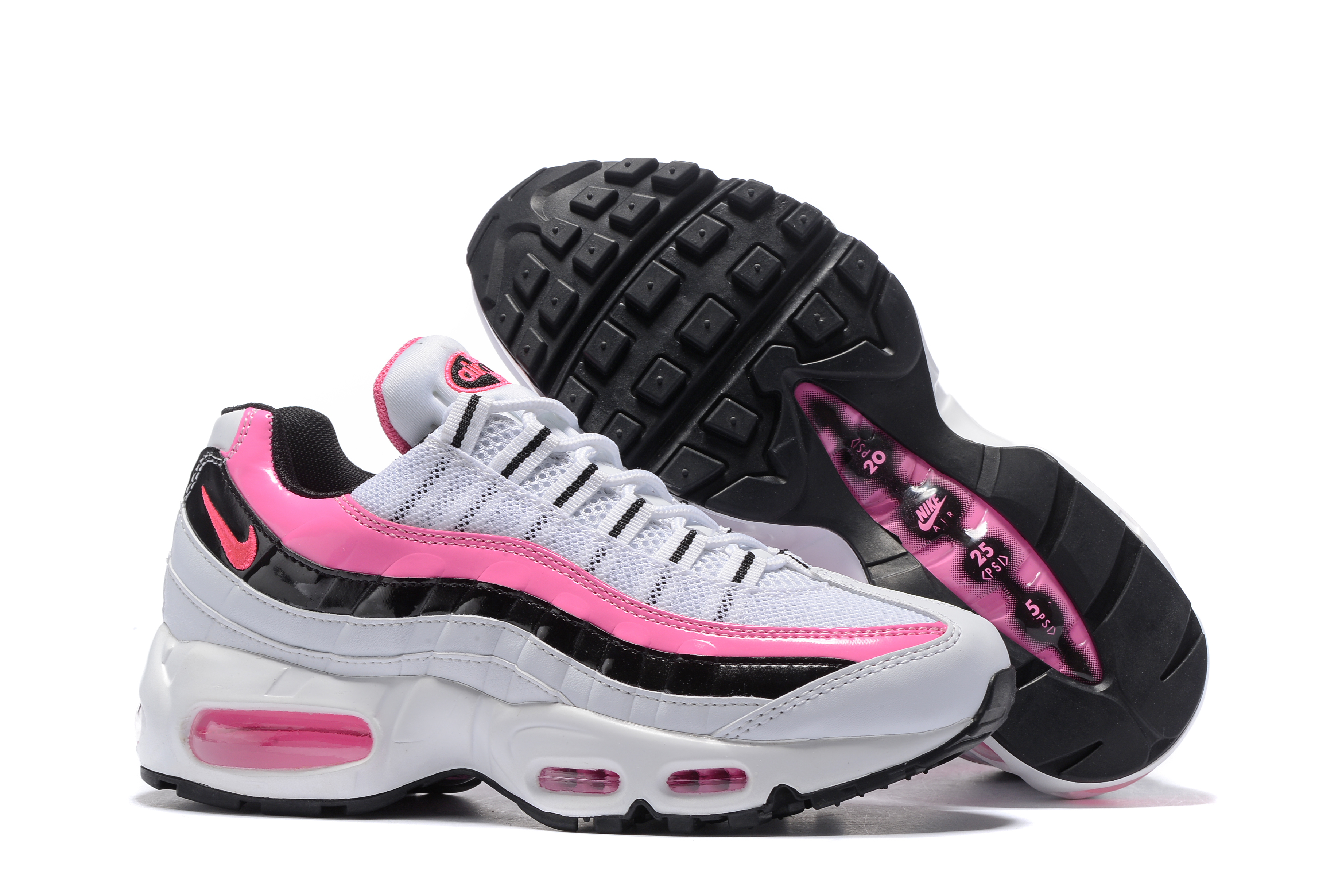 Women Nike Air Max 95 White Pink Black Shoes