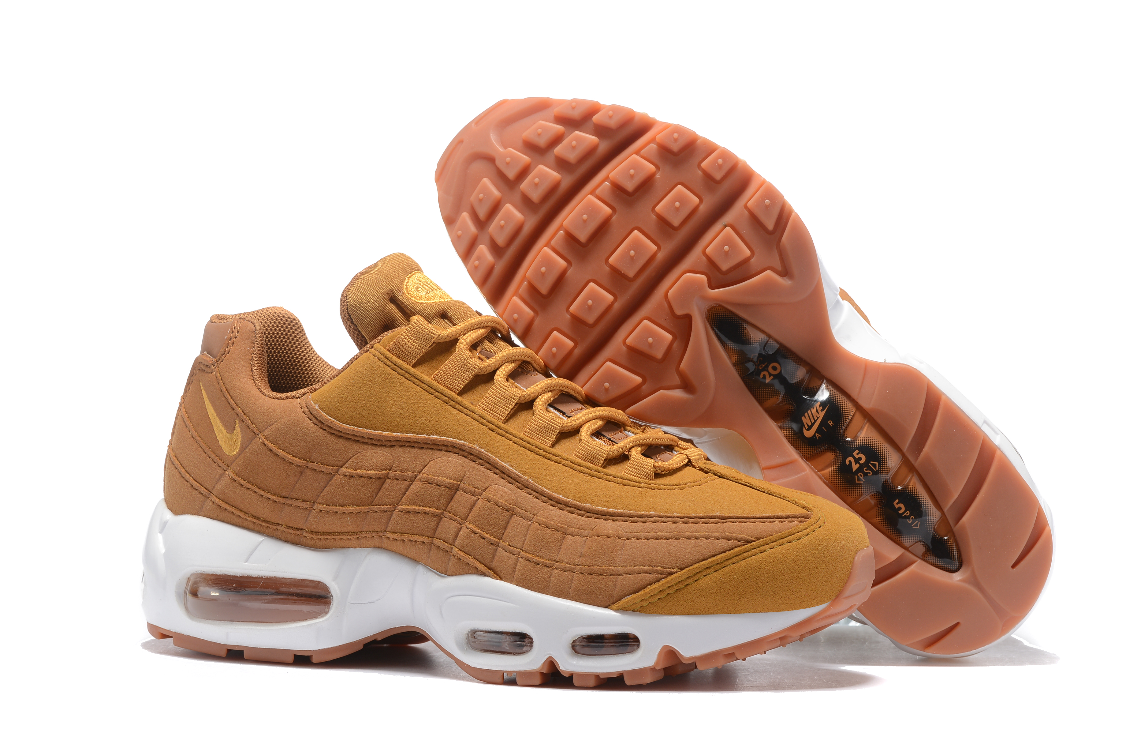 Women Nike Air Max 95 Yellow Brown Shoes