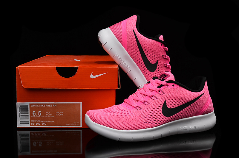 Women Nike Flyknit RN Peach Black White Running Shoes