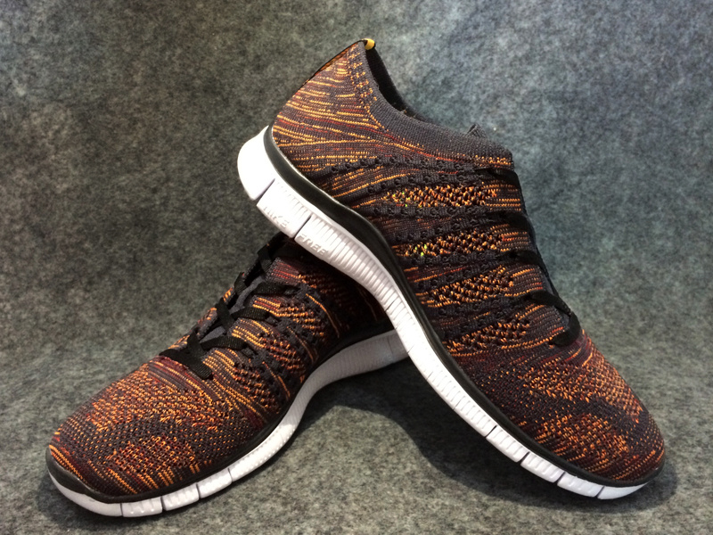 Women Nike Free Flyknit 5.0 Brown Black White Shoes