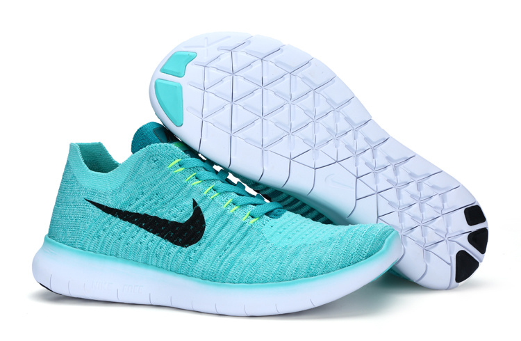 Women Nike Free Flyknit 5.0 Jade Blue Black Shoes