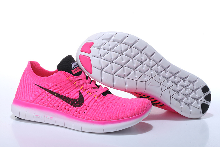 Women Nike Free Flyknit 5.0 Pink Black Shoes