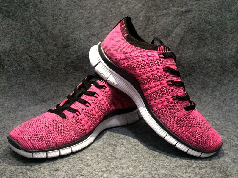 Women Nike Free Flyknit 5.0 Red Black White Shoes