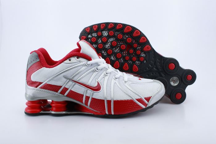 Women Nike Shox OZ White Red Grey Shoes - Click Image to Close