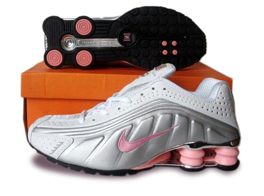 womens nike shox white and silver