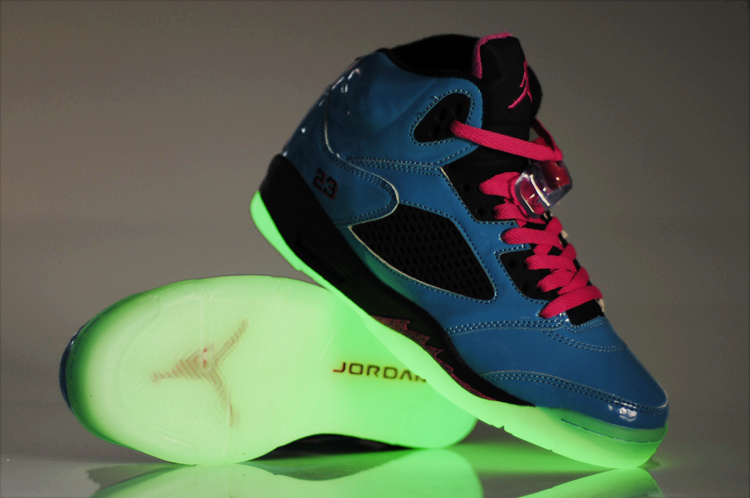 Nike Jordan 5 Midnight Shoes For Women Blue Black Pink - Click Image to Close