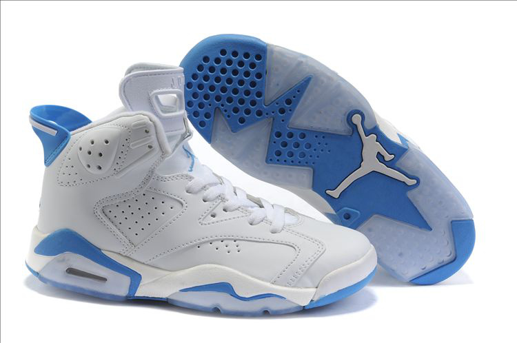 Nike Jordan 6 White Light Blue Shoes For Women