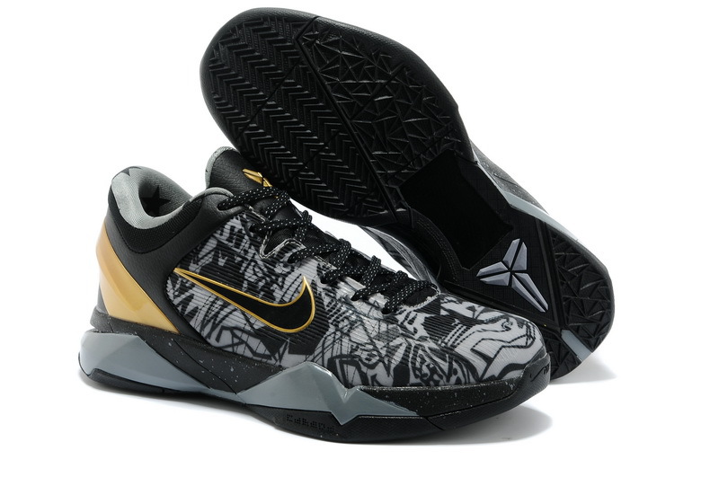Zoom Kobe 7 Prelude PACK Black Grey Gold Basketball Shoes