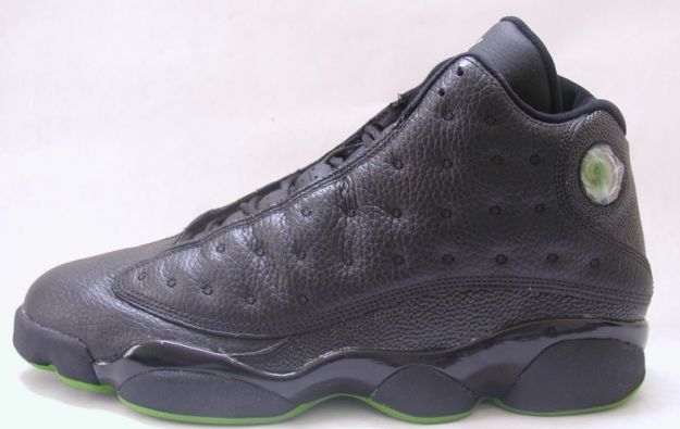 authentic nike air jordan 13 all black altitude green shoes